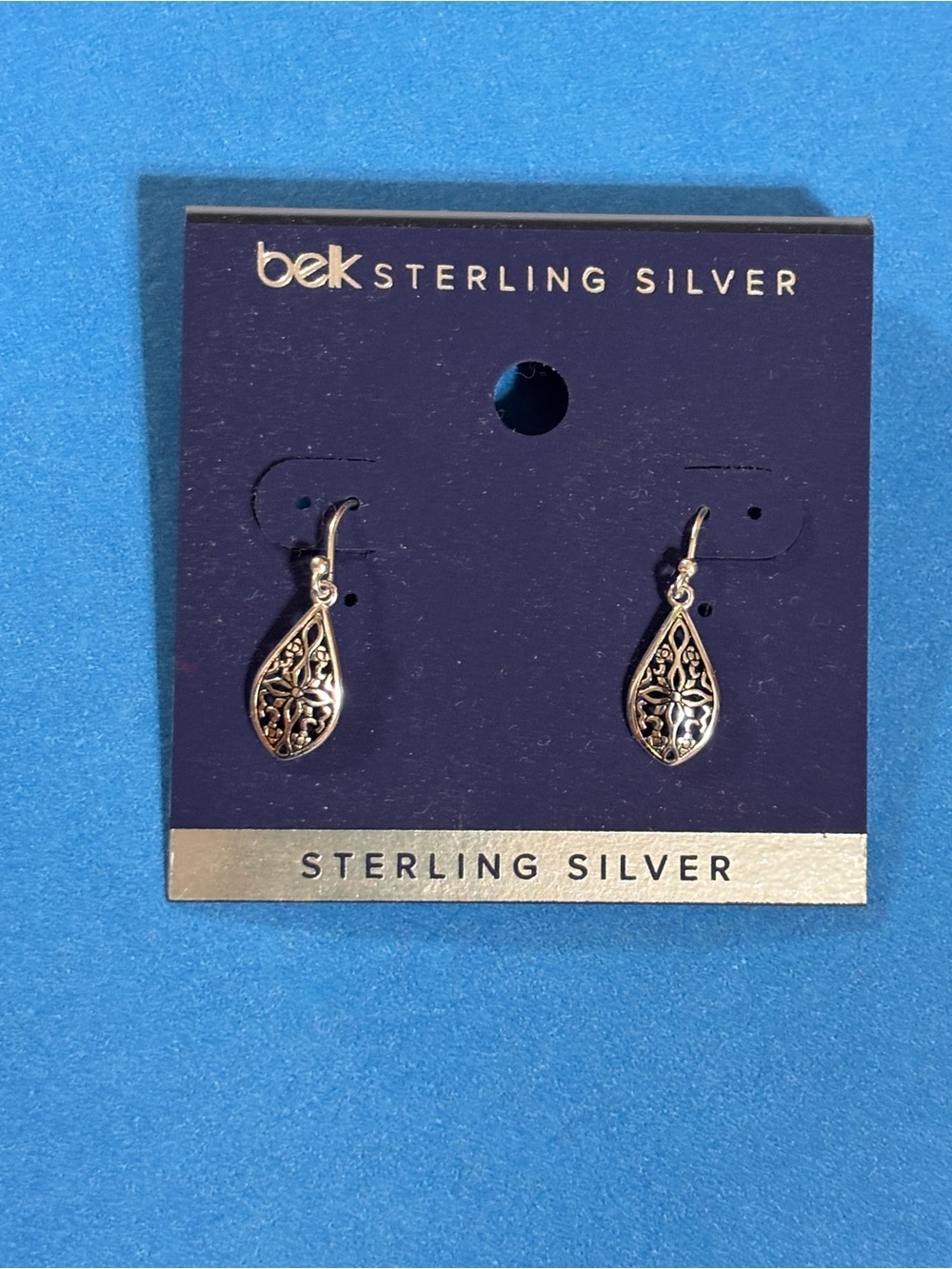 Sterling Silver 925 Filigree Teardrop Earrings